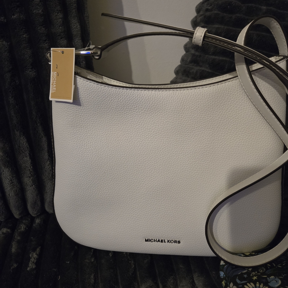 Michael Kors White Pebbled Leather